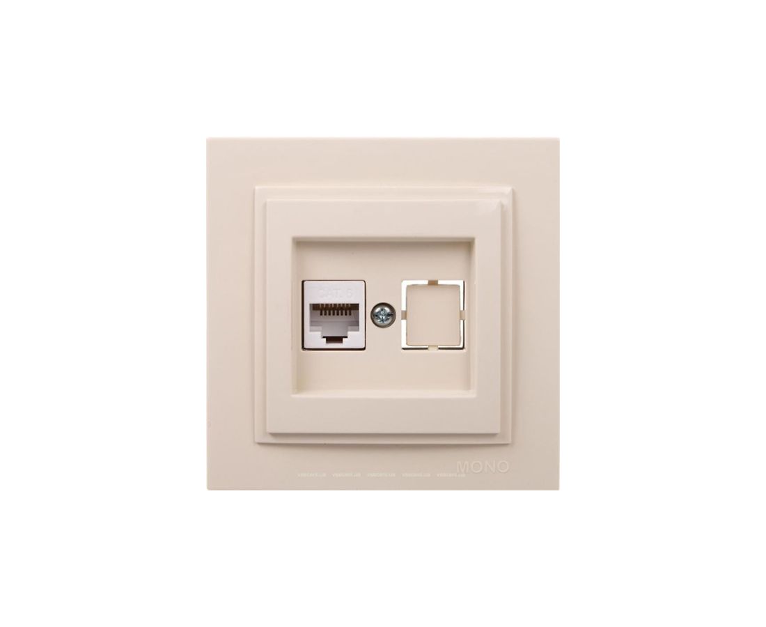 როზეტი ინტერნეტის CAT6 DESPINA cream - 102-170005-125 — როზეტები და ჩამრთველები